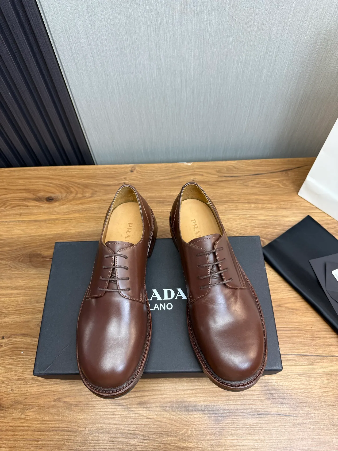 Men's shoes💰760💰 Prada.PRADA men's business casual leather shoes, 1:1 shipment ⬆️Luxurious and noble👞All imported original brand leather materials, just to create a more comfortable wearing experience, upper: original cowhide ➕Imported full cow lining, original genuine leather outsole ✔️36-45 (38.45 non-returnable)